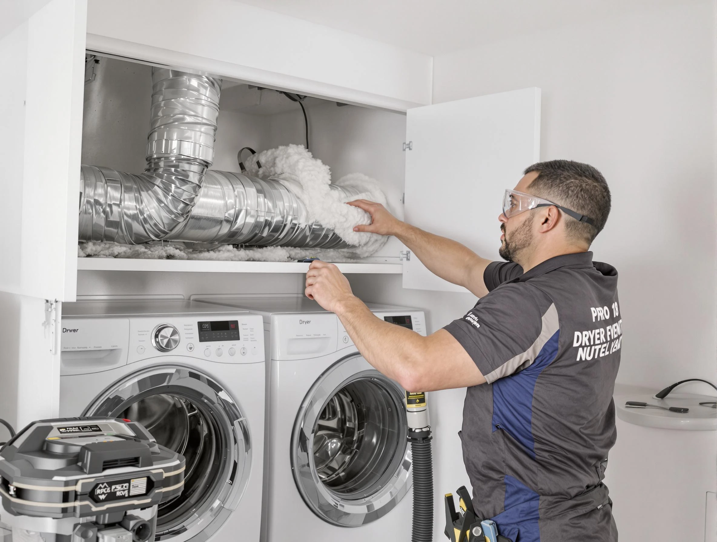 Garden Grove Dryer Vent Cleaning certified technician performing specialized gas dryer vent cleaning in Garden Grove
